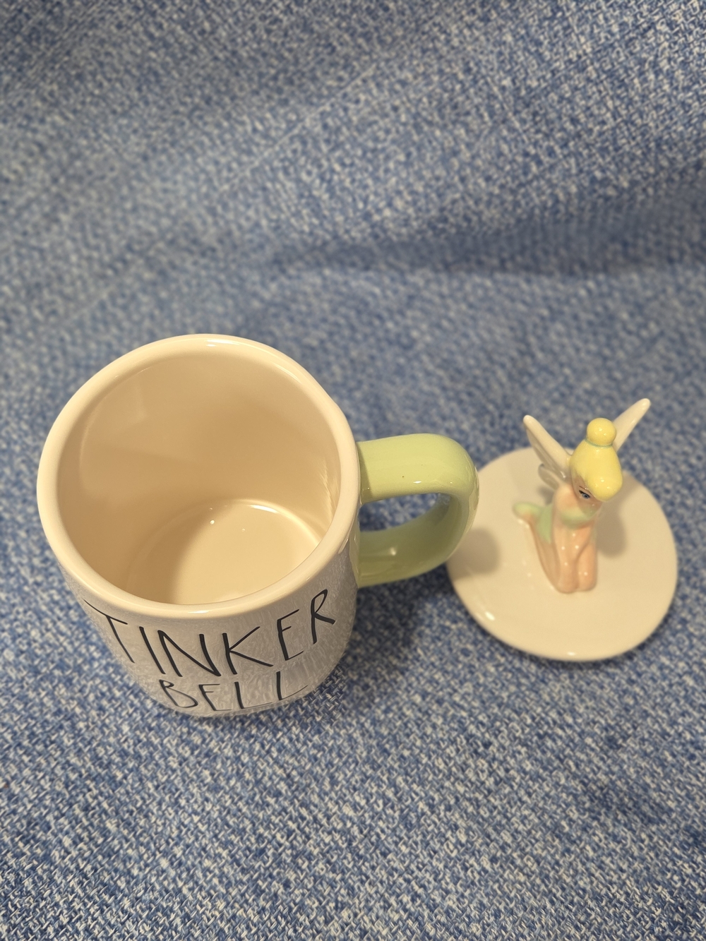Rae Dunn Disney "Tinker Bell" ceramic mug signature stylized font Cute Topper - Picture 5 of 7